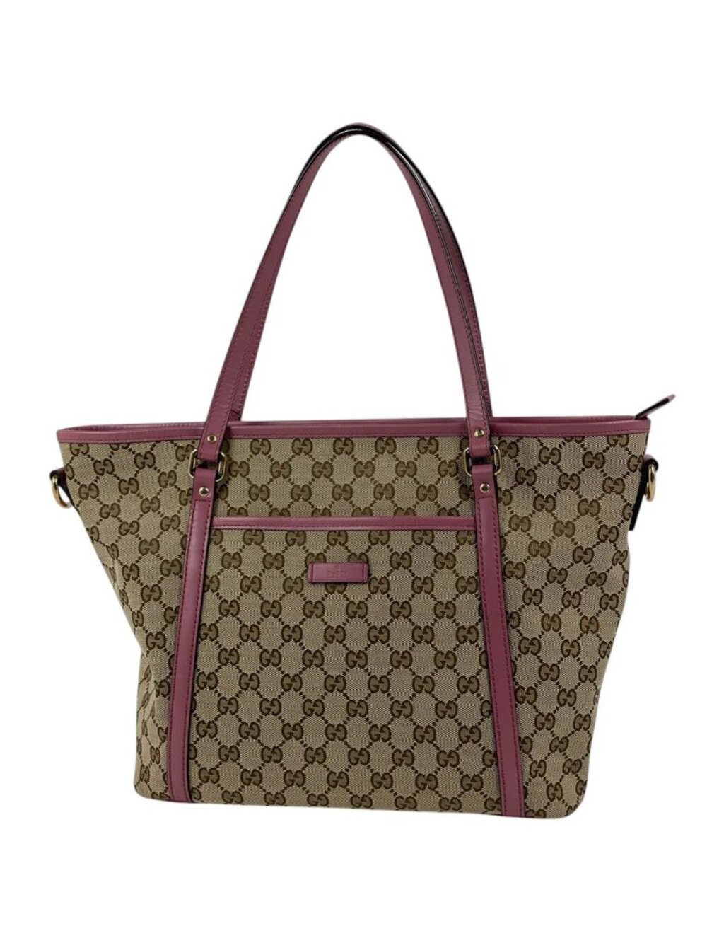 Gucci Tote Bag GG Pattern Canvas Beige Pink